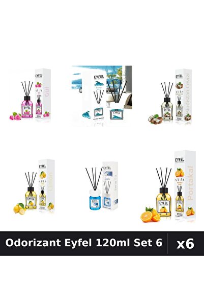 Eyfel Set 6 Odorizant Camera Betisoare - 6 Arome Asortate, 120ml Parfum