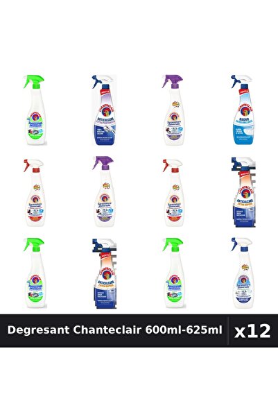 Chanteclair Set 12 Degresant Universal 600ml-625ml - 8 Arome Asortate Curatenie