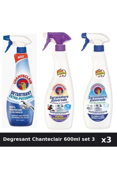 Chanteclair Set 3 Degresant Universal 600ml-625ml - Bicarbonat, Mosc Alb, Ext...