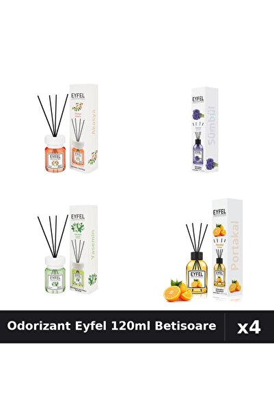 Eyfel Set 4 Odorizant Camera Betisoare 120ml - Acacia, Zambile, Iasomie, Port...