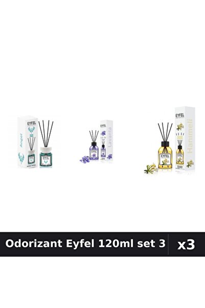 Eyfel Set 3 Odorizant Camera Betisoare 120ml - Angel, Lavanda, Mâna Maicii