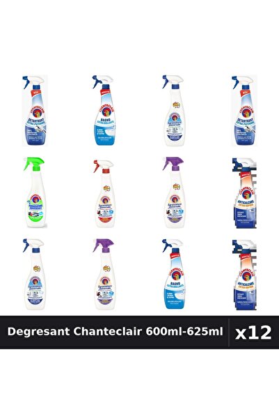 Chanteclair Set 12 Degresant Universal 600ml-625ml - 7 Arome, Detartrant, Ant...