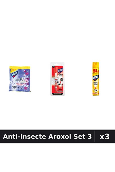 Aroxol Set 3 Spray și Pastile Anti-Insecte - 20 buc, 5g, 580ml - Protecție Ef...