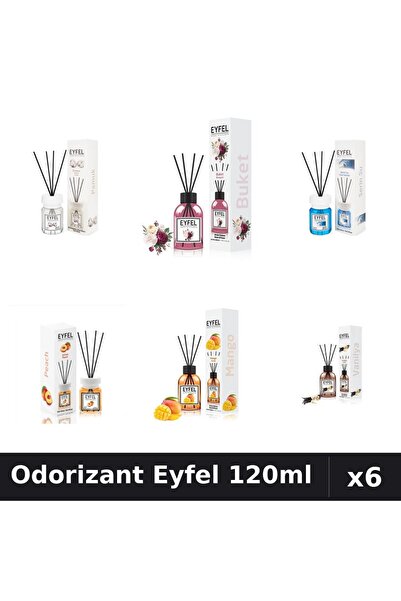 Eyfel Set 6 Odorizante Camera Betisoare - 6 Arome Asortate, 120ml Parfum