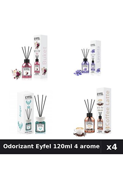 Eyfel Top Bottom Set of 4 Room Air Freshener Sticks 120ml - Angel, Bouquet, C...