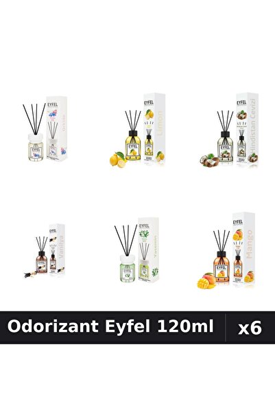 Eyfel Set 6 Odorizante Camera Betisoare - 6 Arome Asortate, 120ml Parfum Intens