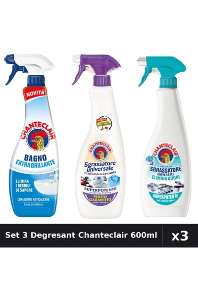Chanteclair Set 3 Degresant Universal 600ml - Anti-Miros, Extra Stralucire, L...