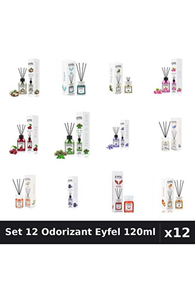 Eyfel Set 12 Odorizante Camera Betisoare, Acacia, Angel, Cirese, Lacramioare,...