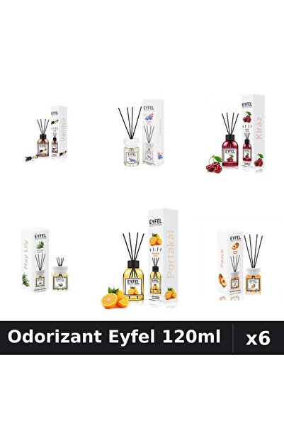 Eyfel Set 6 Odorizante Camera Betisoare - 6 Arome Asortate, 120ml Parfum