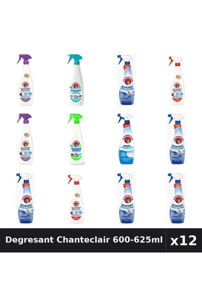 Chanteclair Set 12 Degresant Universal 600-625ml - 6 Arome, Detartrant, Antic...