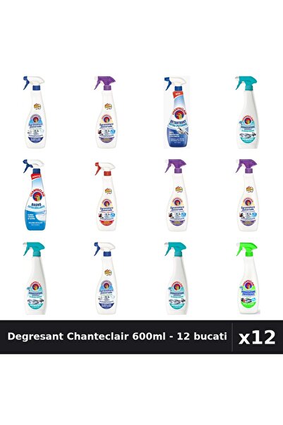 Chanteclair Set 12 Degresant Universal 600ml - 8 Arome, Detartrant 625ml - Cu...