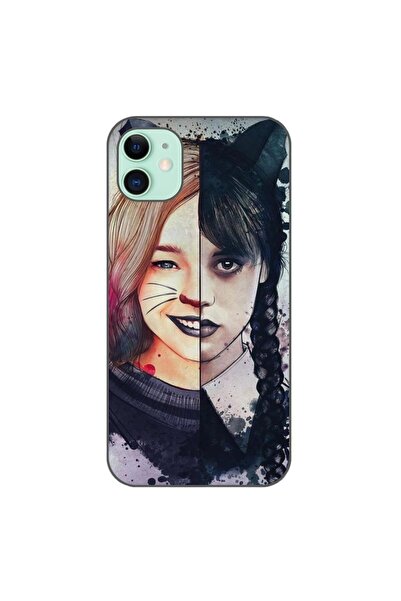 OEM Husa compatibila cu Apple iPhone 11 Silicon Gel Tpu Model Wednesday si En...