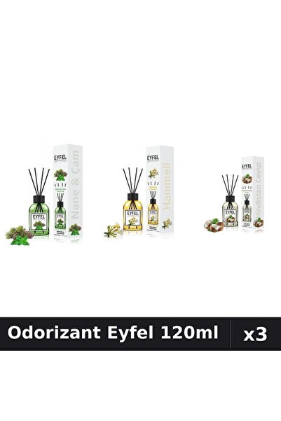 Eyfel Set 3 Odorizant Camera Betisoare 120ml - Pin Mentă, Mană Maicii, Nucă C...