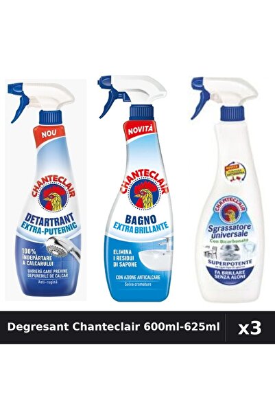 Chanteclair Set 3 Degresant Universal 600ml-625ml - Bicarbonat, Extra Puternic