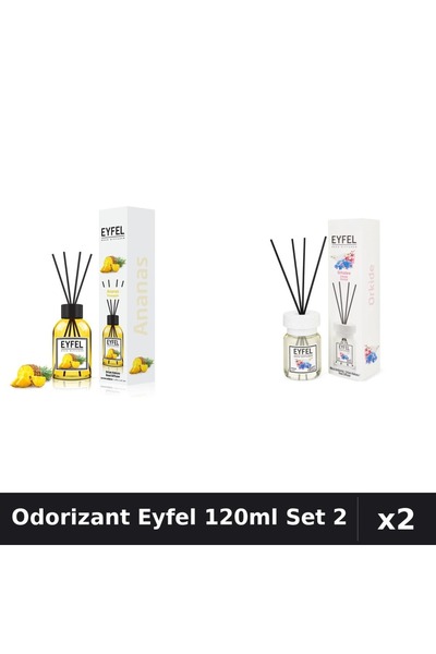 Eyfel Set 2 Odorizant Camera Betisoare 120ml - Ananas, Orhidee - Parfum