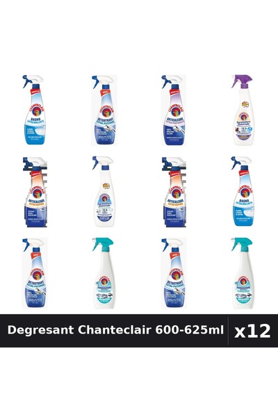 Chanteclair Set 12 Degresant Universal 600-625ml - Extra Stralucire, Rapid, A...