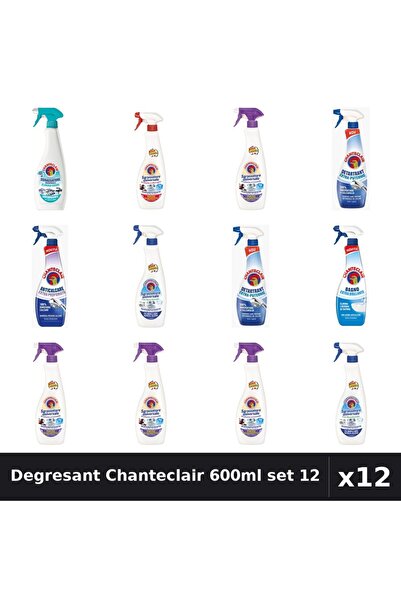 Chanteclair Set 12 Degresant Universal 600-625ml - 8 Arome, Detartrant, Antic...