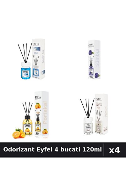 Eyfel Set 4 Odorizant Camera Betisoare - Cool Water, Zambile, Portocala, Bumb...