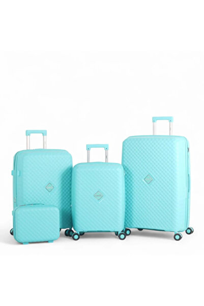 PP Luxury Durable 4-Piece Luggage Set (Shatterproof with Bonus Handbag) with ...