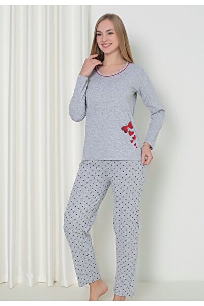 Serena Pijama damă cu mânecă lungă și pantaloni lungi, imprimeu fluture, culo...