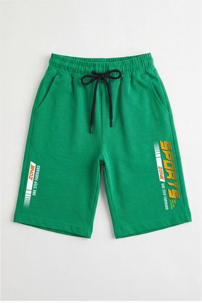 YA KO KİDS 3-Piece Colorful Summer Print Detailed Boys' Capri Pants with Elastic Waist and Double Pockets