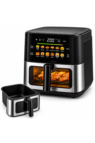 zola Friteuza Air Fryer, Zola, 8L, 1700W, 12 programe, LCD, fereastra vizuali...