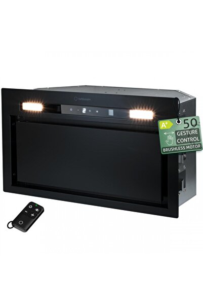 Turbionaire Built-in hood Thea 50 RCB, Black, 800 mc/h motor, Class A+, Brush...