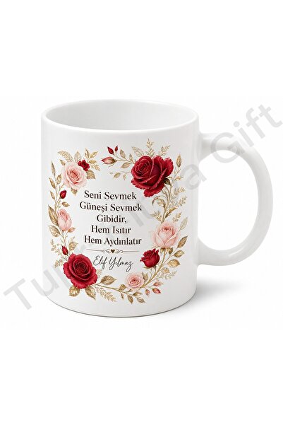 Tupya Gift هدية مكتوبة بعبارة 'وعد الحب' للحبيب، كوب من البورسلين مطبوع بتصمي...