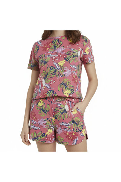 esmara Women's Pink Tropical Print Cotton Short Set