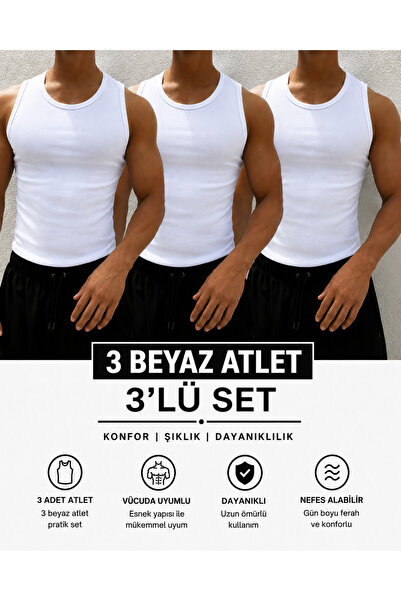 Livik Erkek Halter Yaka Slimfit Fitilli Sporcu Likralı Atlet