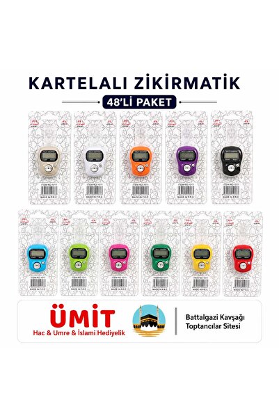 hurmadates en doğal tatlı Kartelalı Zikirmatik 48'li Paket Karışık Renkli Dij...