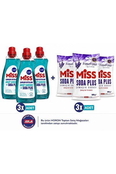 Miss ÇAMAŞIR DETERJANI ARAPSABUNU ETKİLİ 3ADET SODA LAVANTA 500 GR 3 ADET