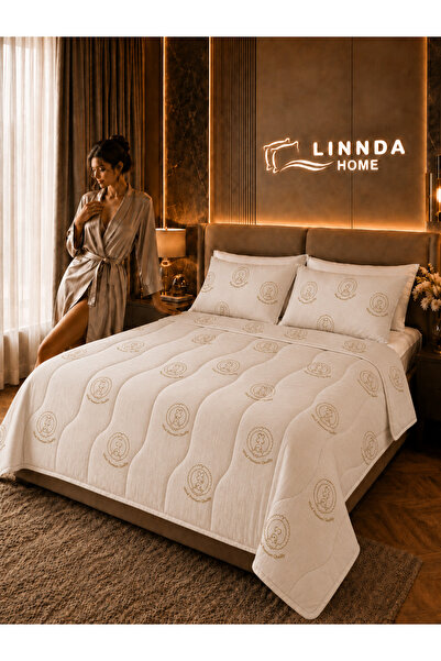 Linnda Home Merinos Wool Pique Bedspread Natural Wool Filled Breathable Anti-...