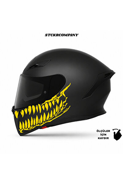 STCKRCO Tooth Diş Kask Stickerı | Motor Sticker | Kask Yanı Sticker | Ruroc K...