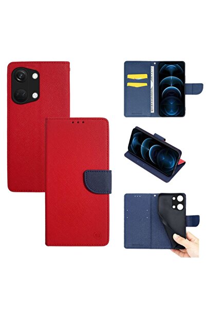Sonique Θήκη Πορτοφόλι Trend Wallet OnePlus Nord 3 5G Κόκκινο / Σκούρο Μπλε