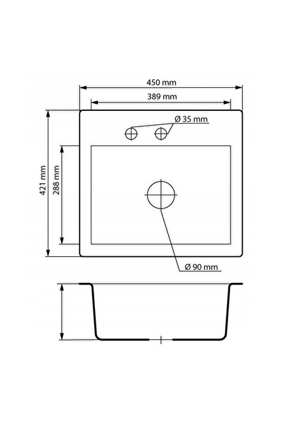 Granitan Pachet Chiuveta Granit Mini 450x420 mm cu Baterie Linea Extensibila ...