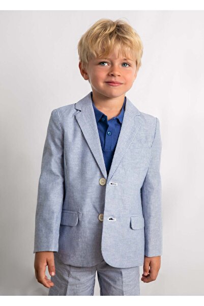 MAYORAL Boy's Linen Jacket Blue