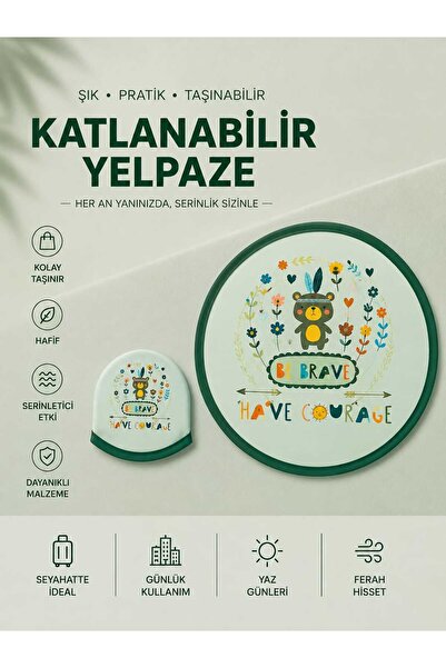 RoseCo00 Katlanabilir Kolay Taşınabilir Yuvarlak Yelpaze