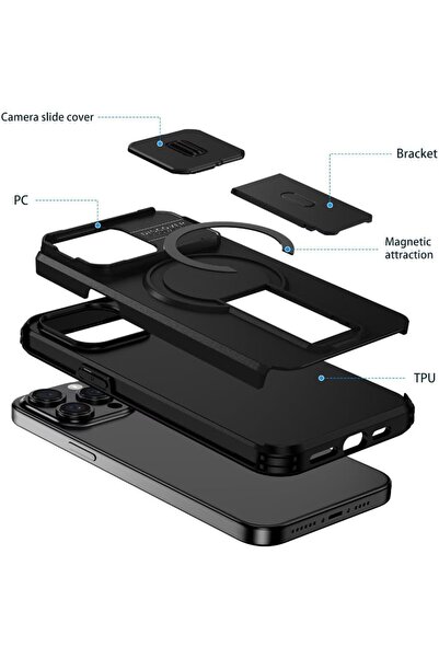Generic Phone Case compatible with iPhone 17 Pro, Protective Cover, Black