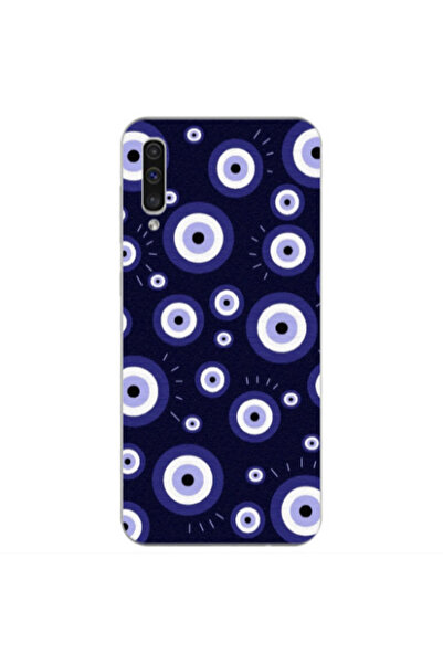 Other Samsung A70 Purple evil eye bead Transparent Silicone TPU Θήκη