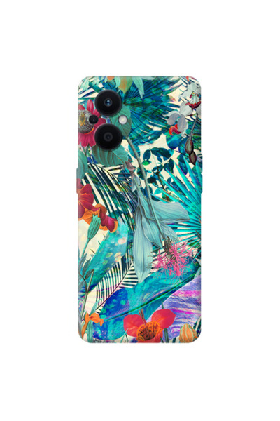 Other Oppo Reno 7 Lite Blue laves tropical Transparent Silicone TPU Θήκη