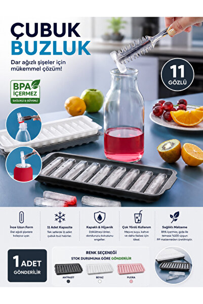 HopeWay Home 11 Gözlü Çubuk Buz Kalıbı Kapaklı Buzluk Kalıbı Şişe Termos Mata...