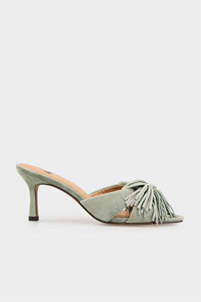 Elle Shoes Yeşil Deri Kadın Terlik