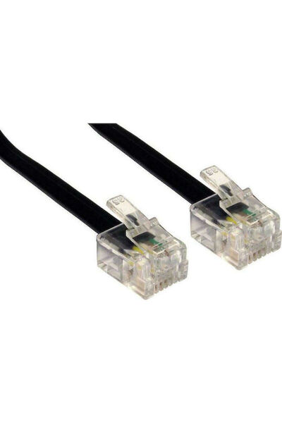 POWERTECH Επίπεδο Καλώδιο Τηλεφώνου RJ11 6P4C 10μ Μαύρο (CAB-T011)