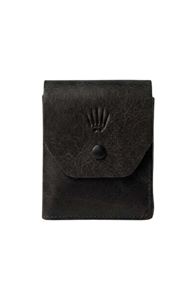 WATCHOFROYAL Purefold Black Genuine Leather Card Holder Wallet