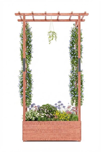 Garvee Wood Garden Bed with Trellis，Wooden Elevated Garden Planter Box, Outdo...