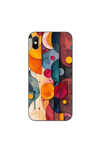 OEM Husa compatibila cu Apple iPhone XS Silicon Gel Tpu Model Abstract Shapes...