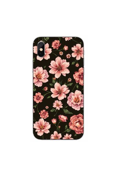 OEM Θήκη συμβατή με Apple iPhone XS από σιλικόνη gel TPU με σχέδιο ροζ ανοιξι...