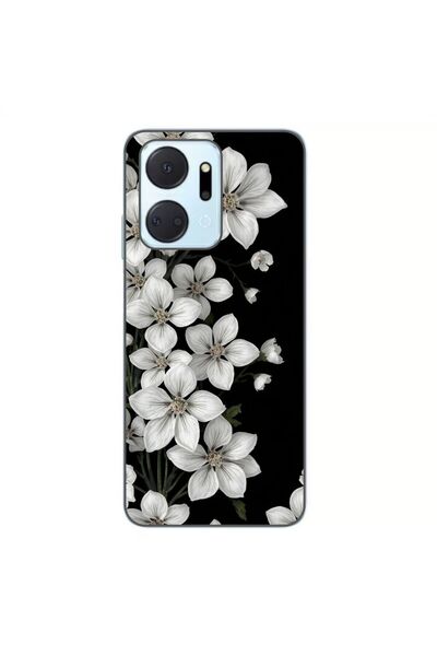 OEM Husa compatibila cu Honor X7a Silicon Gel Tpu Model Pure White Flowers
