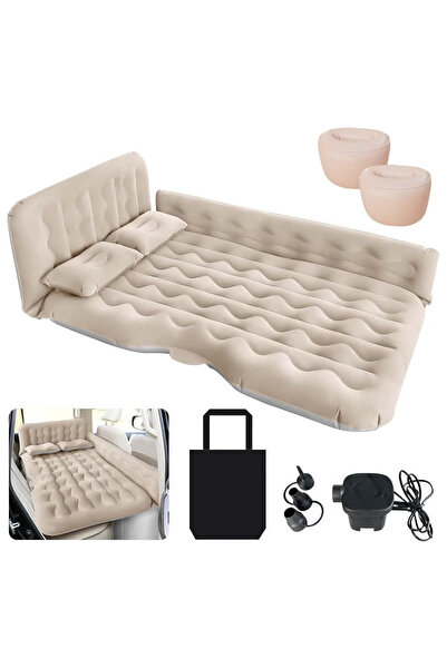 GGEROU Inflatable Car Air Mattress, Thickened Flocking Car Air Bed with Air P...